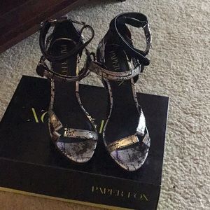 Black and Silver high heels